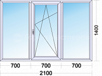 Rehau, 3-камерное, 3-створчатое окно